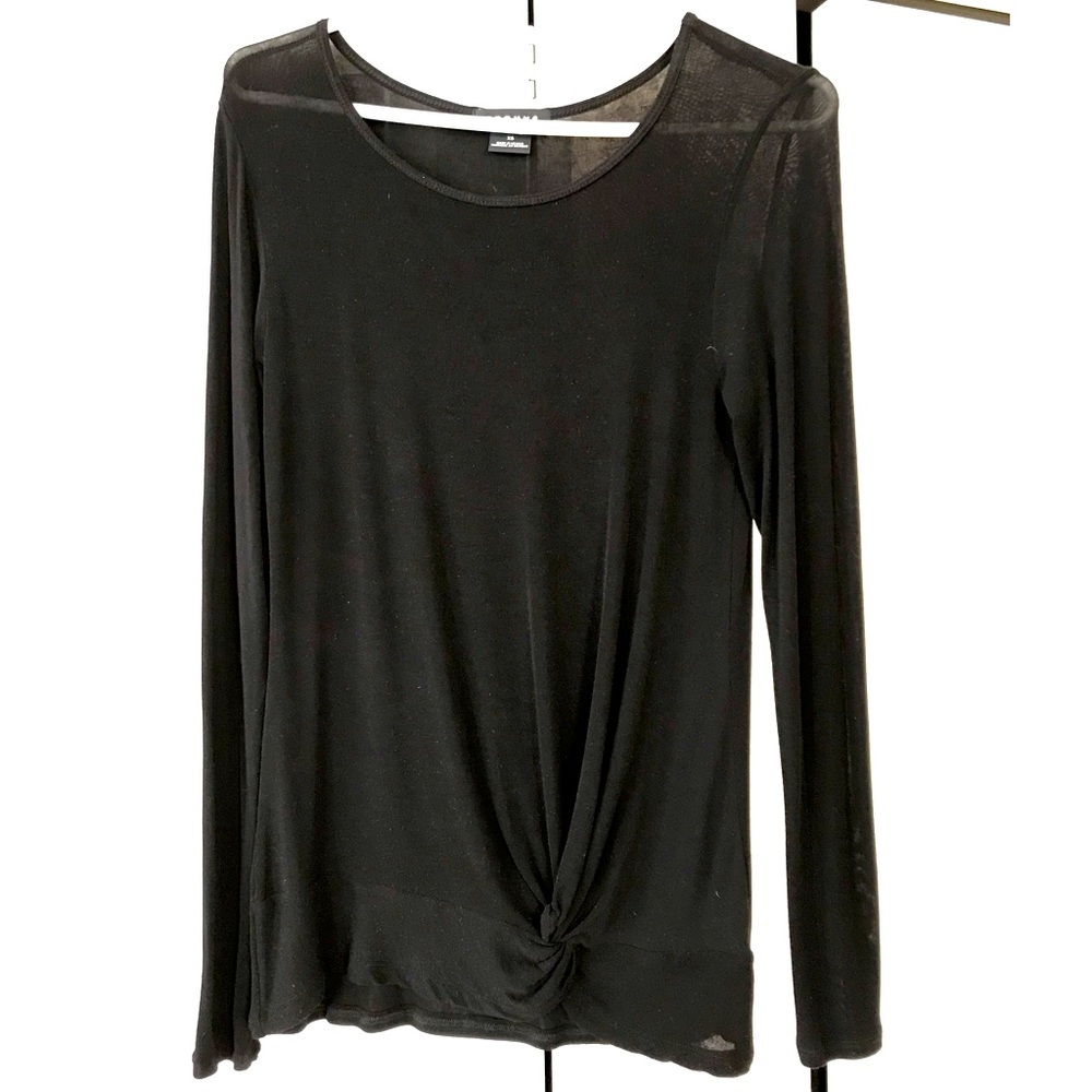 Trouve Black Twist Front Blouse